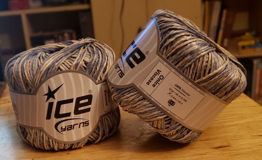 NEW 100% Viscose summer yarn blue, cream. Condition is New.  2 skeins @50 GRAMS